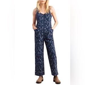 ROARK Outbound Jumpsuit Deep Blue Cotton Printed Utility Jumpsuit XS